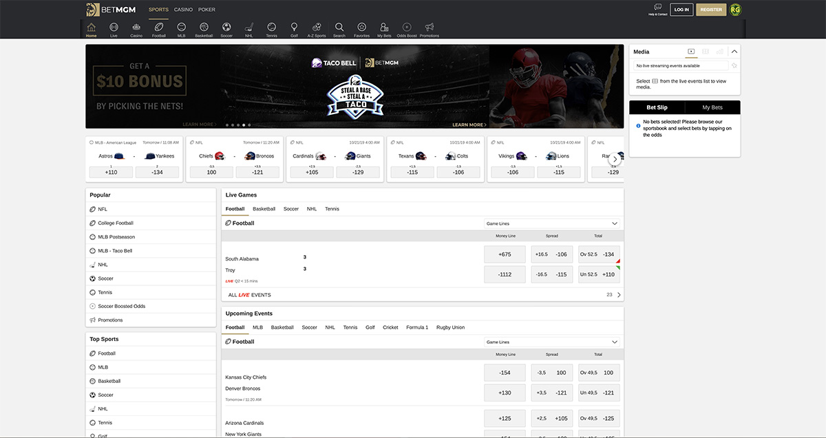 PlayMGM Sportsbook Screenshot